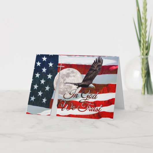 In God vertrouwen wij Wenskaart Kaart (Voorkant)
