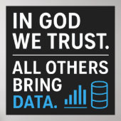 In God We Trust All Others Bring Data Lean Quote Poster (Voorkant)