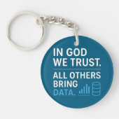 In God We Trust All Others Bring Data Lean Quote Sleutelhanger (Voorkant)