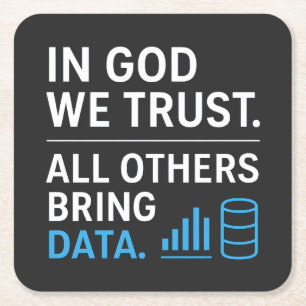 In God We Trust, Alle Anderen Brengen Data Lean Ci Kartonnen Onderzetters