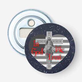In God we Trust Button Flesopener