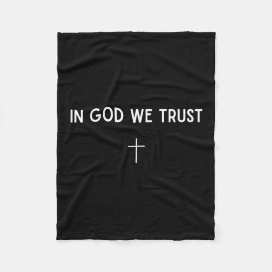 In God We Trust Cross Christian Faith Religious Sm Fleece Deken (Voorkant)