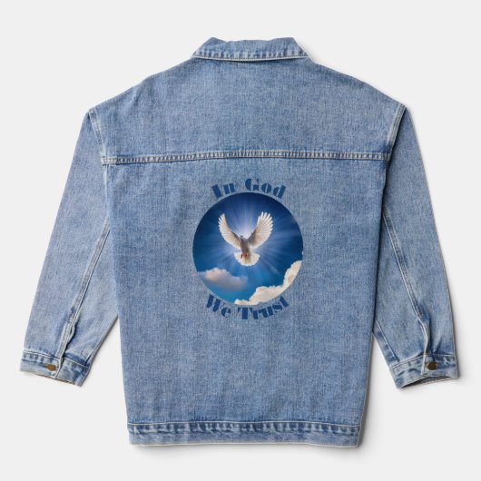 "In God We Trust" decoratieve denim jas Jacket (Achterkant)