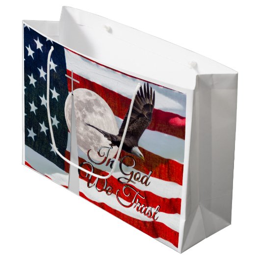 In God We Trust Grote Cadeautas (Voorkant Gekanteld)