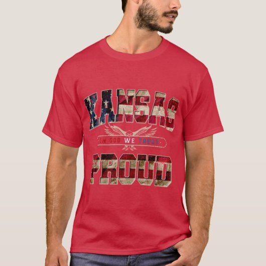 In God We Trust Kansas Proud Strong Awesome Design T-shirt (Voorkant)