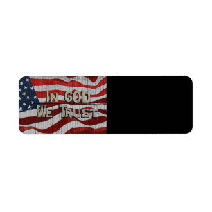In God We Trust Landelijke Schuur Bord Amerikaanse Etiket