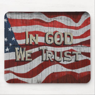 In God We Trust Landelijke Schuur Bord Amerikaanse Muismat