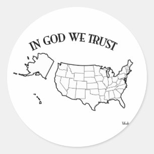 In God We Trust met Amerikaanse omtrek Ronde Sticker