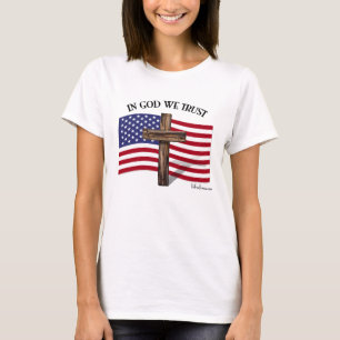 In God We Trust met de vlag van de VS T-shirt