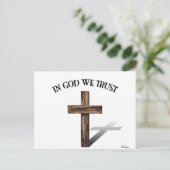 In God We Trust met robuuste kruis Briefkaart (Staand voorkant)