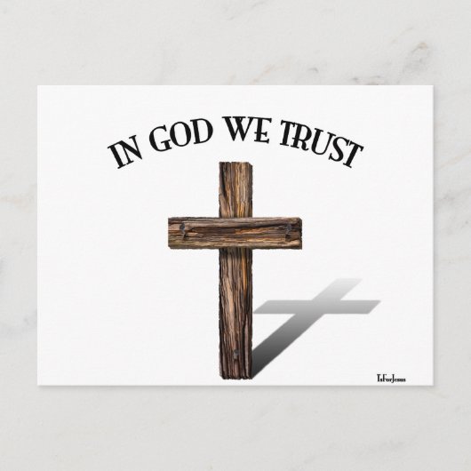 In God We Trust met robuuste kruis Briefkaart (Voorkant)