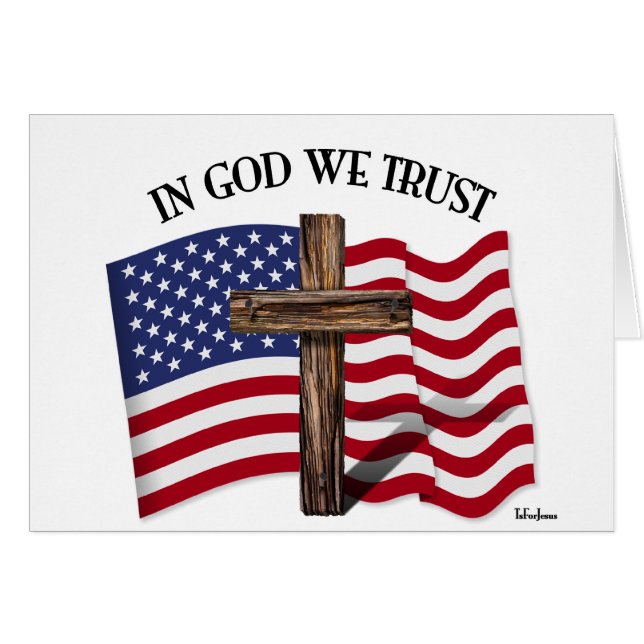 In God We Trust met robuuste kruis en Amerikaanse  (Voorkant Horizontaal)