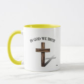 In God We Trust met robuuste kruis Mok (Links)
