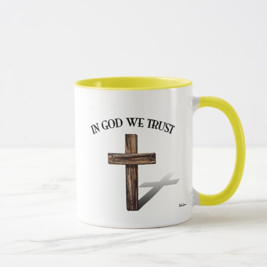 In God We Trust met robuuste kruis Mok (Rechts)