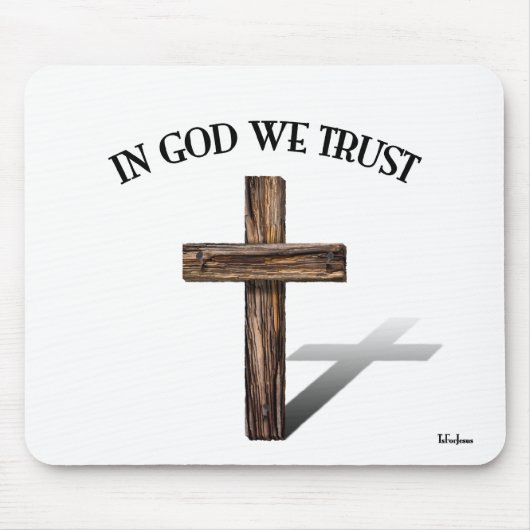 In God We Trust met robuuste kruis Muismat (Voorkant)
