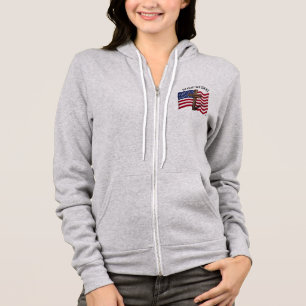 In God We Trust met Ruw Kruis en Amerikaanse vlag Hoodie