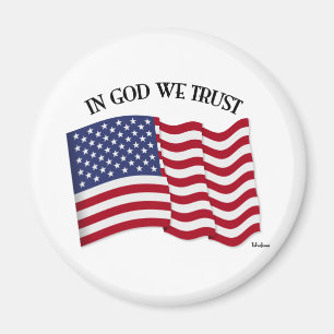 In God We Trust met vlag van de VS Magneet