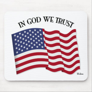 In God We Trust met vlag van de VS Muismat