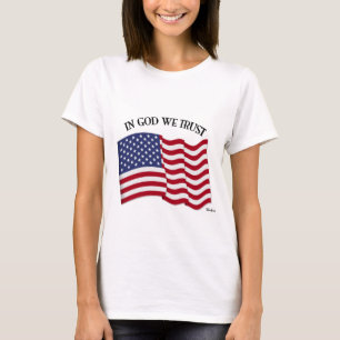 In God We Trust met vlag van de VS T-shirt