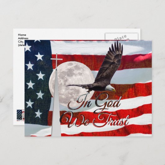 In God we Trust Post Kaart (Voorkant / Achterkant)