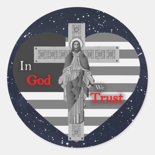In God we Trust Ronde Sticker (Voorkant)