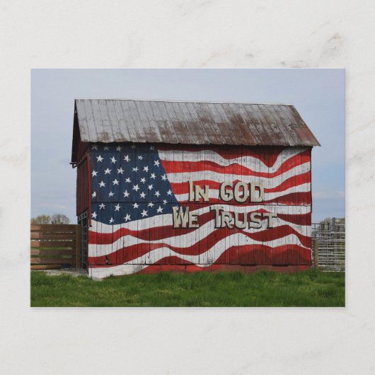 In God We Trust Schuur Briefkaart (Voorkant)