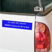 IN GOD WIJ TRUST BUMPERSTICKER (Op Truck)