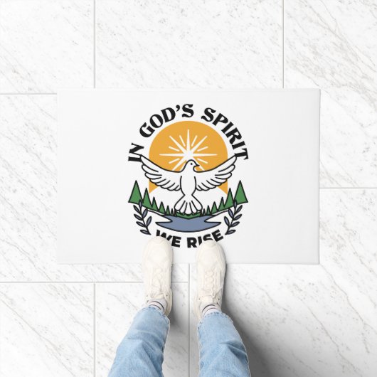 In Gods Geest staan wij op – geloof en vrijheid Deurmat (Binnen)