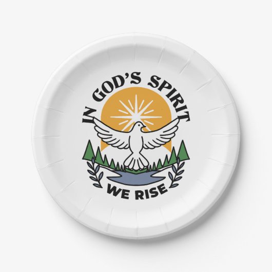 In Gods Geest staan wij op – geloof en vrijheid Papieren Bordje (Voorkant)