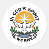 In Gods Geest staan wij op – geloof en vrijheid Ronde Sticker (Voorkant)