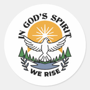 In Gods Geest staan wij op – geloof en vrijheid Ronde Sticker
