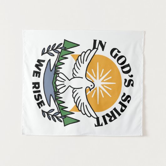 In Gods Geest staan wij op – geloof en vrijheid Wandkleed (Voorkant (horizontaal))