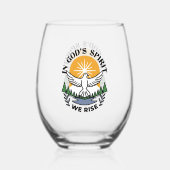 In Gods Geest staan wij op – geloof en vrijheid Wijnglas Zonder Voet (Voorkant)