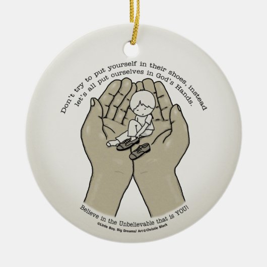 In Gods handen Keramisch Ornament (Voorkant)