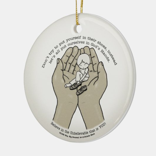 In Gods handen Keramisch Ornament (Links)