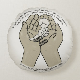 In Gods handen Rond Kussen