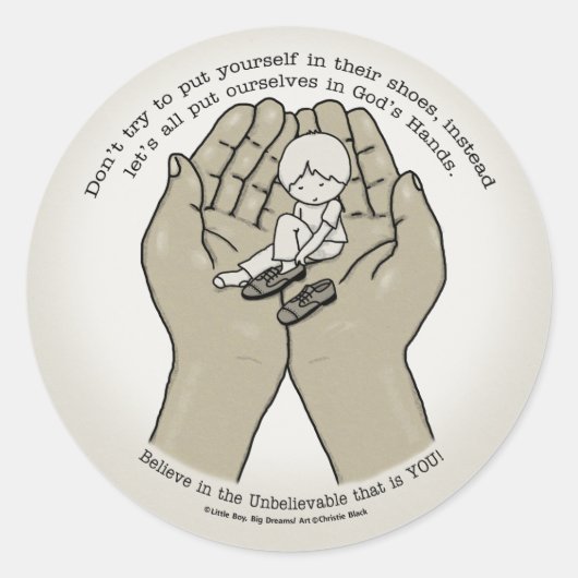 In Gods handen Ronde Sticker (Voorkant)