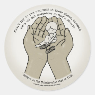 In Gods handen Ronde Sticker