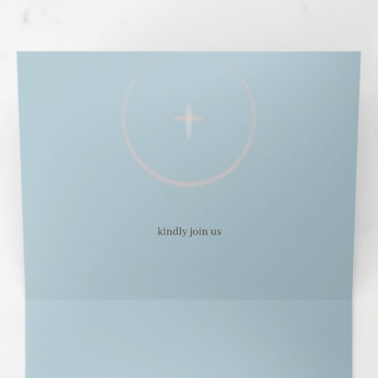 in Gods liefde Wedding Tri-Fold Uitnodiging (Binnenzijde eerst)