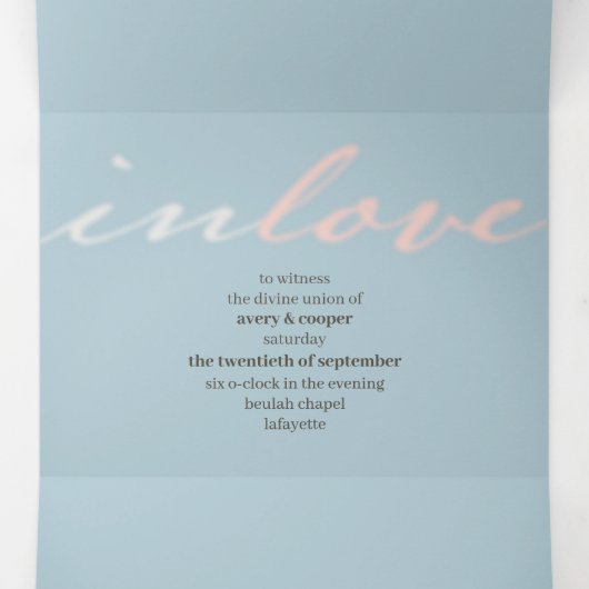 in Gods liefde Wedding Tri-Fold Uitnodiging (Binnenkant midden)