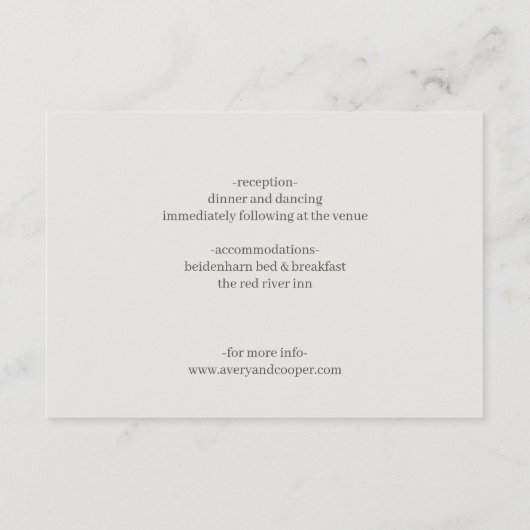 in God's love Wedding Enclosure Card Informatiekaartje (Achterkant)