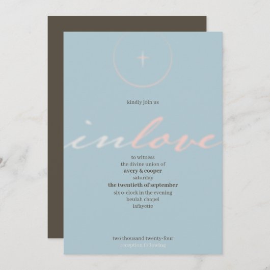 in God's love Wedding Invitation Kaart (Voorkant / Achterkant)