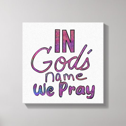 In Gods Naam Bidden Muurkunst Canvas Afdruk (Voorkant)