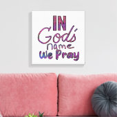 In Gods Naam Bidden Muurkunst Canvas Afdruk (Insitu (Woonkamer))