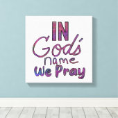 In Gods Naam Bidden Muurkunst Canvas Afdruk (Insitu (Houten vloer))