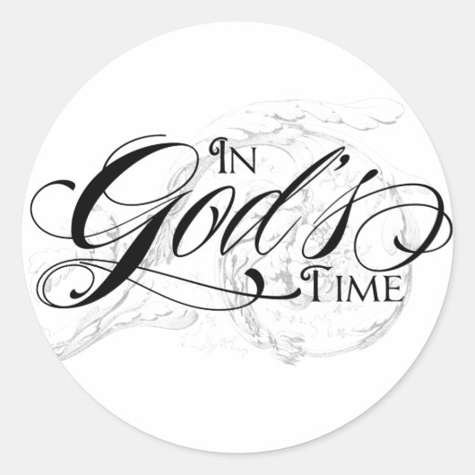 In Gods tijd Ronde Sticker (Voorkant)