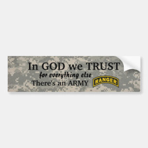 in godsnaam vertrouwen we op de militaire tegensta bumpersticker