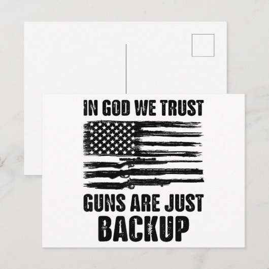 In godsnaam, we vertrouwen erop dat Pistolen Ameri Briefkaart (Voorkant / Achterkant)