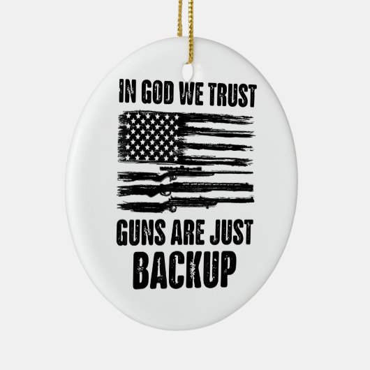 In godsnaam, we vertrouwen erop dat Pistolen Ameri Keramisch Ornament (Rechts)