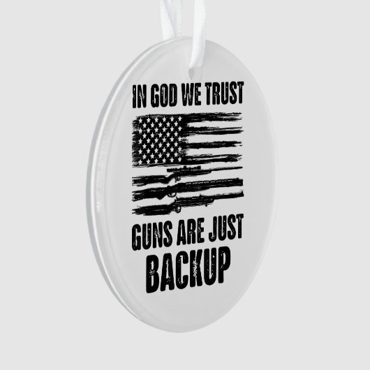 In godsnaam, we vertrouwen erop dat Pistolen Ameri Ornament (voorkant)